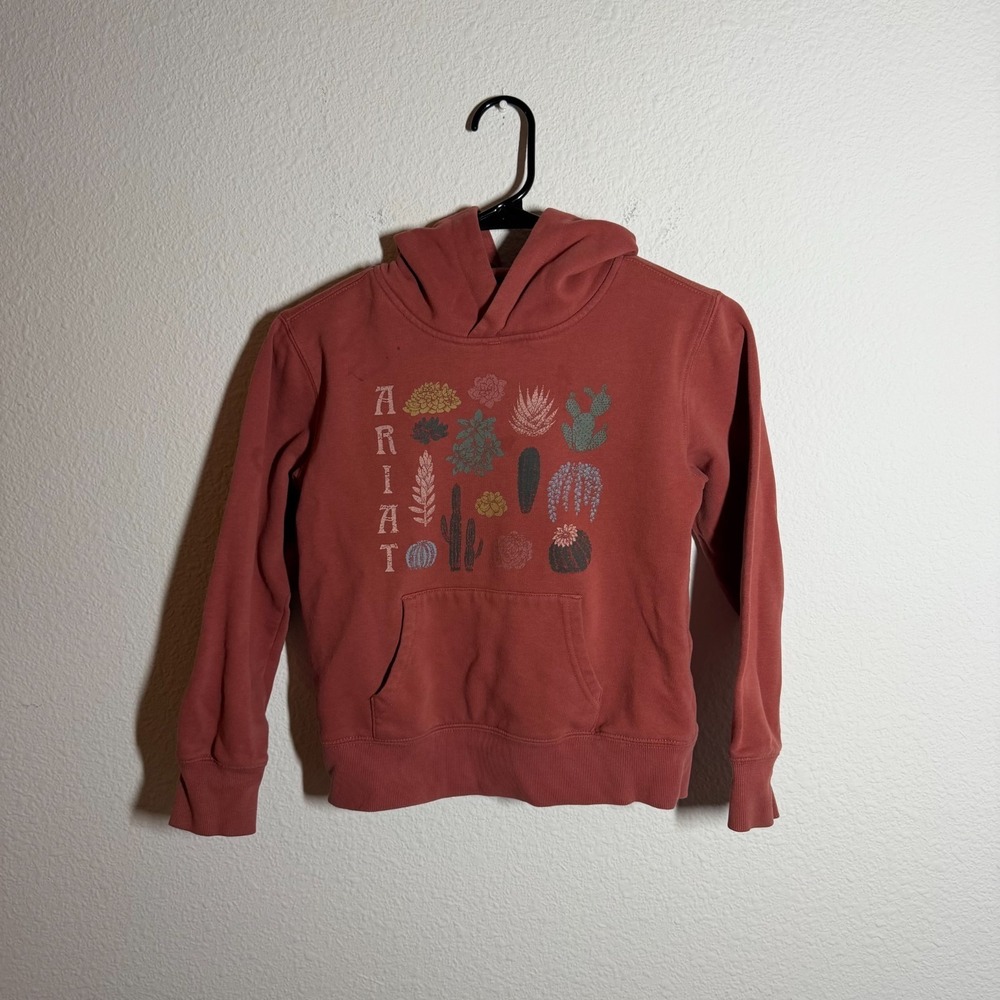 Ariat Marsala Southwest Hoodie Youth Girls M 10 Dusty Rose Graphic Long Sleeve